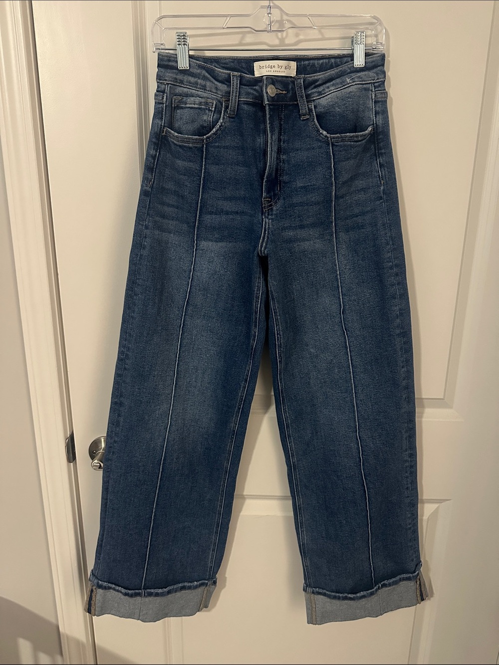 Bridge by Gly Indigo Wide-Leg Jeans with Front Seams